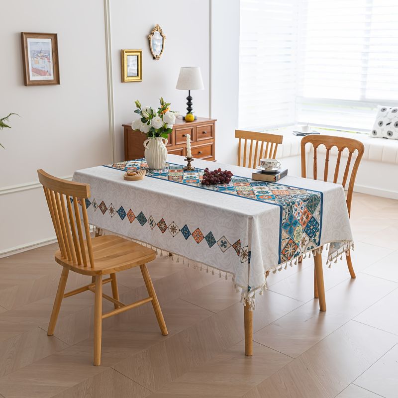 Toalha_de_Mesa_Boemia_Argyle_com_Borlas_Bege_5