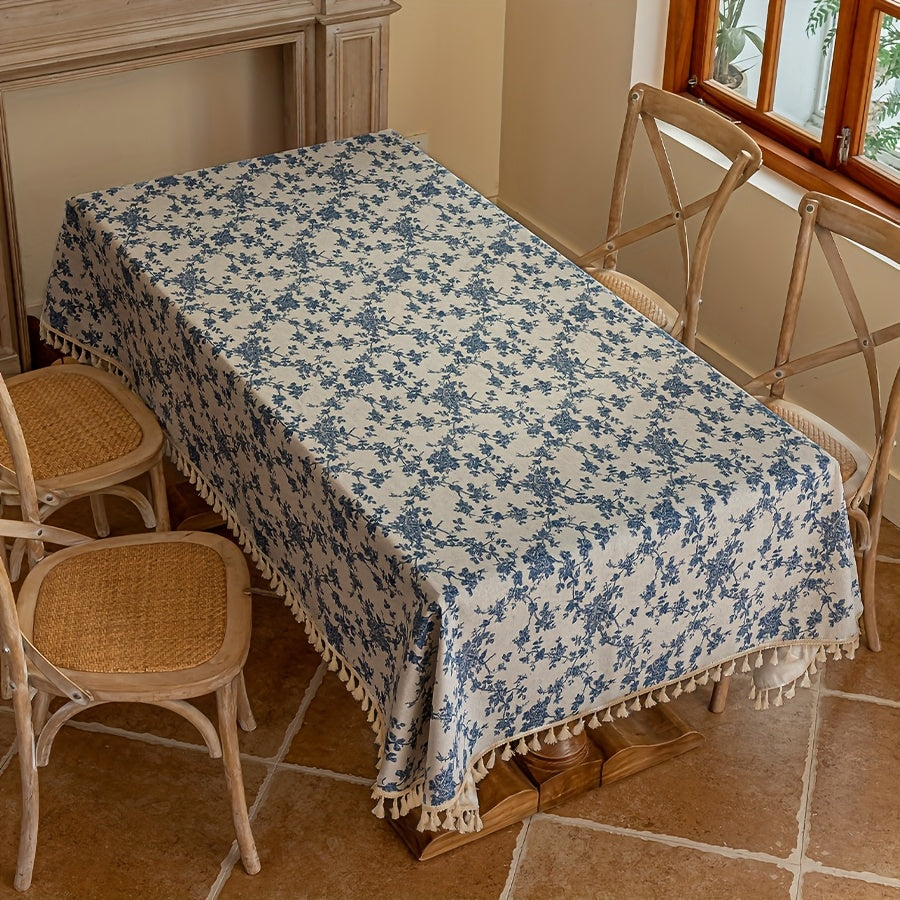 Toalha_de_Mesa_Floral_Azul_Estilo_Linho_com_Franjas_3