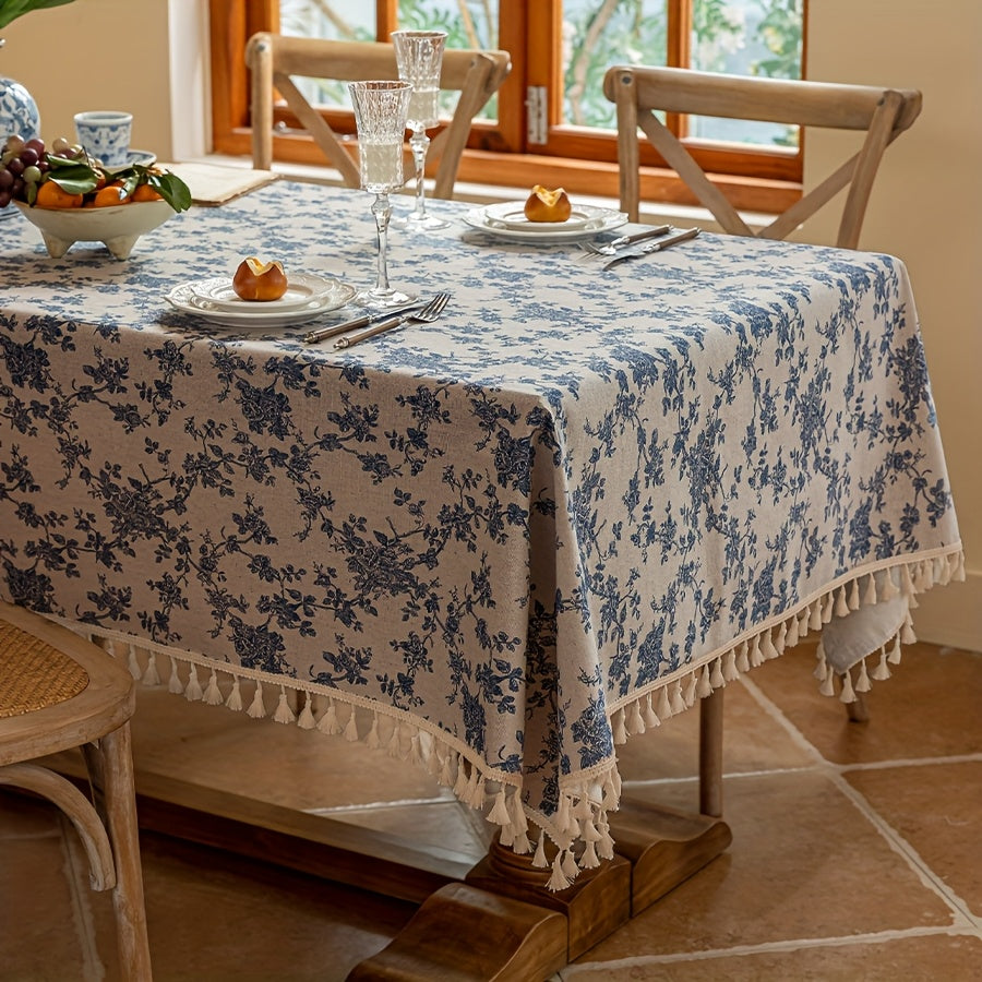 Toalha_de_Mesa_Floral_Azul_Estilo_Linho_com_Franjas_5