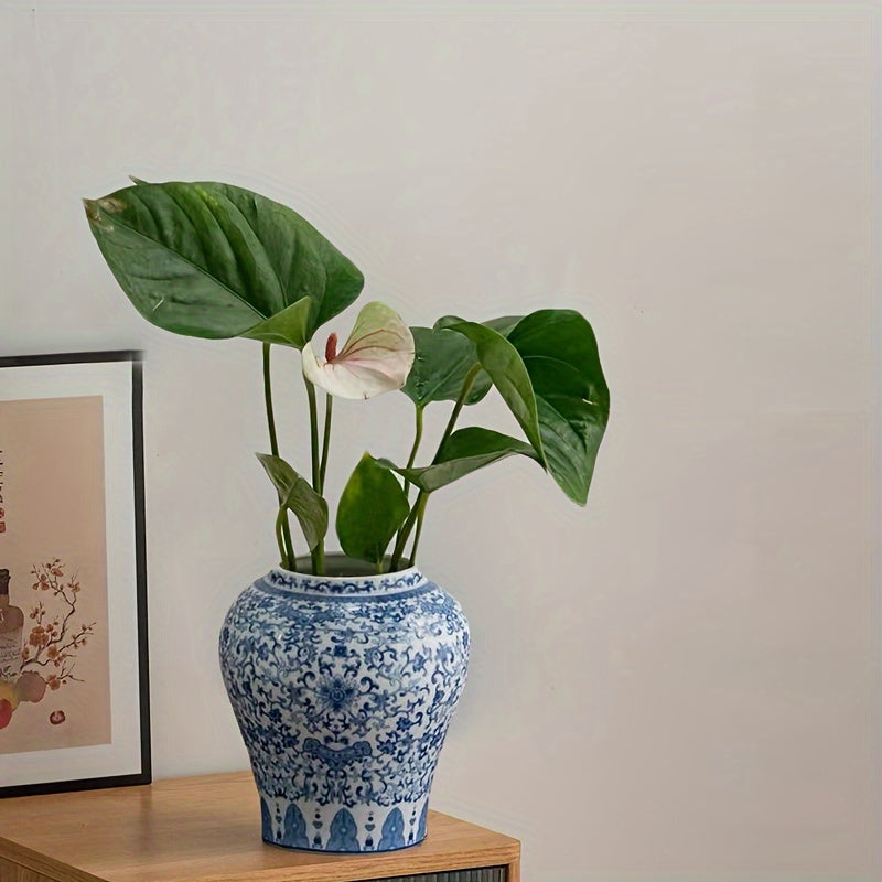 Vaso_Decorativo_de_Ceramica_Vintage_Azul_e_Branco_5